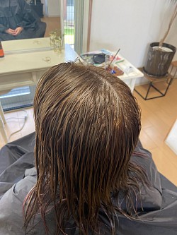 ベージュ10：パール10:チャコール10＝2:1:1 根元は3トーン下げて、インナーカラーはチェリーピンク：シアバター=1:1