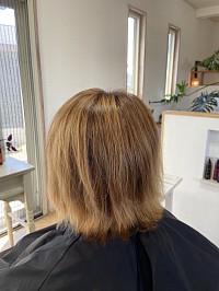 パーマ・縮毛矯正、トリートメントしてドライ