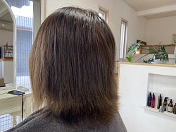 ドライのみ、根元〜中間はまっすぐ、毛先外はね。