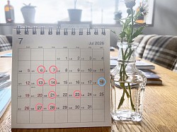 ７月のお休み予定です、よろしくお願いします。